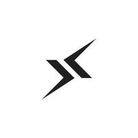 brief X plak pijl vorm monogram logo vector