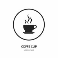 koffie kop illustratie teken voor logo. voorraad vector. vector