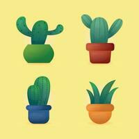 schattig cactus geïsoleerd clip art illustratie vector