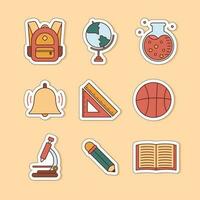 onderwijs school- stickers geïsoleerd clip art illustratie vector