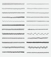 vector reeks van hand- getrokken decoratief getextureerde borders en tekening elementen