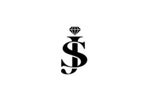 zwart eerste brief j s logo vector