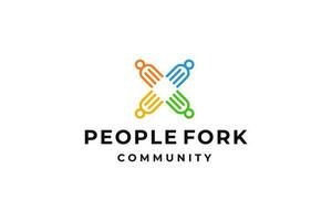 kleurrijk mensen vork logo gemeenschap logo vector
