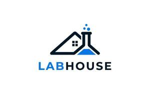 blauw zwart laboratorium huis logo vector