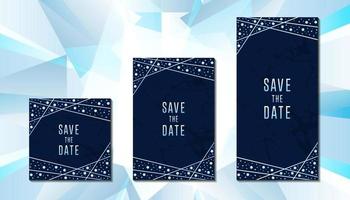 luxe diamanten bruiloft uitnodiging kaartsjabloon collectie met lijn rand vector ontwerp