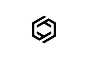 zwart eerste brief f kubus doos zeshoek logo vector