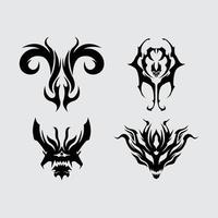 draak demon hoofd vorm illustratie schetsen vector tatoeëren abstract symbool element
