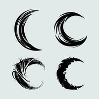 halve maan maan tribal illustratie vector klem kunst zwart element stencil poster sjabloon silhouet tatoeëren sticker bewerkbare