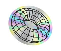 holografische sticker in een modieus retro y2k stijl. vector grafisch met getextureerde folie effect
