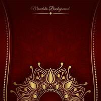 rood luxe achtergrond, met goud mandala ornament vector