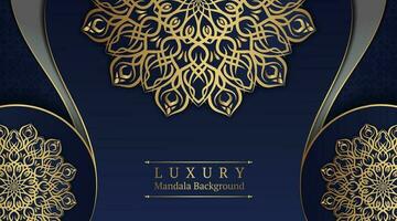luxe achtergrond met gouden mandala ornament vector