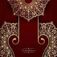 rood luxe achtergrond, met goud mandala ornament