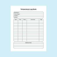 temperatuur informatie checker interieur. lichaamswarmte checker en patiënt medicatie planner medische accessoires. interieur van een logboek. temperatuurtracker en notitieboekje met patiëntinformatie. vector