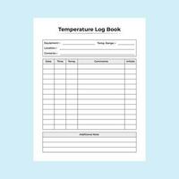 temperatuur tracker logboek interieur. geduldig lichaam warmte tracker en geneesmiddel ontwerper sjabloon. log boek interieur. medisch essentieel koorts temperatuur controleur notitieboekje interieur. vector