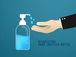 handdesinfecterend pompfles, vloeibare antibacteriële zeep, alcohol wrijven desinfecterende middelen doden bacteriën met covid-19 verspreidingspreventie. vector