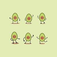 avocado schattig karakter vector