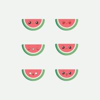 watermeloen leuke emoticon vector