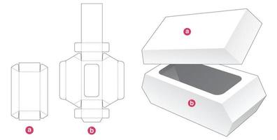 afgeschuinde kom met deksel gestanst sjabloon vector