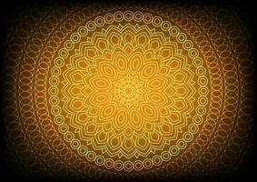 mandala licht geel cirkel symmetrie geometrie luxe mooi decoratie achtergrond vector