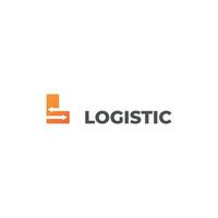 logistiek logo, brief l en pijl, vector illustratie