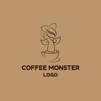 koffie monster logo, geschikt voor uw koffie of cafe bedrijf vector