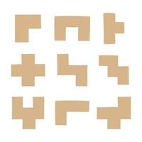 Tetris blok spel vorm reeks geïsoleerd vector illustratie.