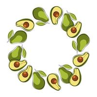 vector schetsen van avocado fruit schets en gekleurde vlekken. avocado of alligator Peer geïsoleerd Mexicaans fruit schetsen. guacamole voedsel ingrediënt.