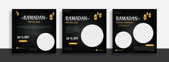 Ramadan speciaal uitverkoop sociaal media post banier ontwerp sjabloon. ramdan plein web banier ontwerp. vector