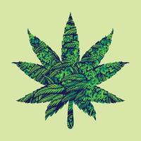 cannabis marihuanablad illustratie vector