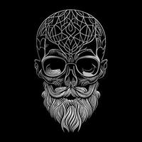 funky hipster schedel is een pret en grillig illustratie, met een schedel met modieus bril, overbrengen een zin van koelte en stijl vector