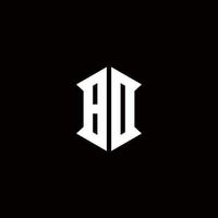 bd logo monogram met schild vorm ontwerpen sjabloon vector