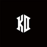 kd logo monogram met schild vorm ontwerpen sjabloon vector