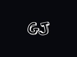 zwart wit gj logo, eerste gj brief logo icoon vector