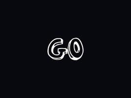 zwart wit Gaan logo, eerste Gaan brief logo icoon vector