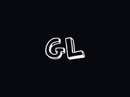 zwart wit gl logo, eerste gl brief logo icoon vector