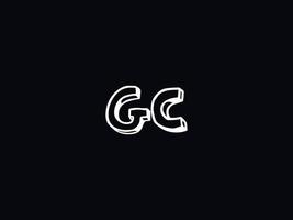 zwart wit gc logo, eerste gc brief logo icoon vector