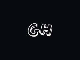 zwart wit gh logo, eerste gh brief logo icoon vector