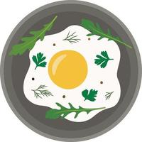 gebakken eieren met kruiden. vector