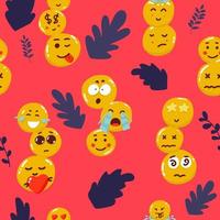 pastel kleuren glimlach emoticons patroon. vector