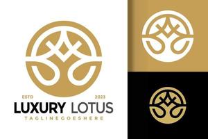 luxe bloem lotus natuur blad logo vector