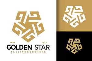 brief g gouden ster luxe logo vector