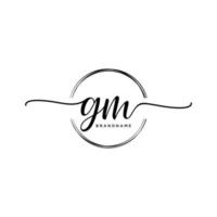 eerste gm vrouwelijk logo collecties sjabloon. handschrift logo van eerste handtekening, bruiloft, mode, juwelen, boetiek, bloemen en botanisch met creatief sjabloon voor ieder bedrijf of bedrijf. vector