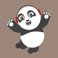 grappig weinig panda vector beeld en illustratie