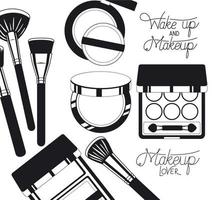make-up producten silhouet stijl vector