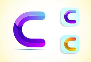 abstract origami brief c logo ontwerp sjabloon. vlak stijl toepassing icoon. vector illustratie