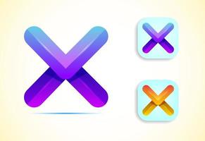 abstract origami brief X logo ontwerp sjabloon. vlak stijl toepassing icoon. vector illustratie