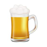 glas beker met bier. vol glas met schuimend bier geïsoleerd Aan wit achtergrond. vector illustratie.