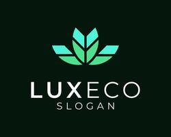 abstract blad groen eco bio bloemblad bloesem modern meetkundig elegant luxe gemakkelijk vector logo ontwerp