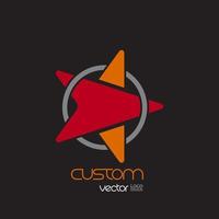vector logo ontwerp met ster en pijl