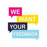wij willen uw feedback. klant feedback enquête mening onderhoud vector